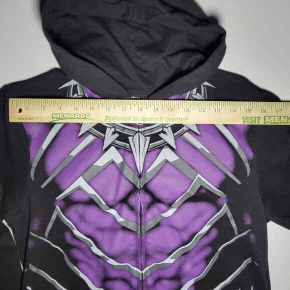 Marvel Black Panther Youth Black and Purple Hooded Jacket Size Medium 10/12 - Picture 11 of 13